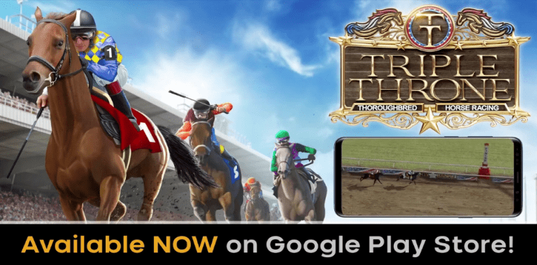 Triple Throne Horse Racing lets you Own, Bet, Breed, Race, and Win. Play through an unlimited season career as a stable manager, bettor, and owner. Build your FAME, and try to become the best stable in the world. Do you have what it takes to run a successful stable and win the Triple Throne races? Each horse in the game is unique -- with it's own run style, strengths/weakness, and potential. Every horse has it's own abilities, and desire to win. Some horses want to win more than others. It's up to you to put together your stable, acquire winning horses, train them to their potential, and most importantly -- win. Earn more money for your stable by winning races with your horses, betting, and selling horses. And when you're ready, race online against your friends, or anyone else in the world. Think you can build a legendary stable and win the Triple Throne? Let's find out.